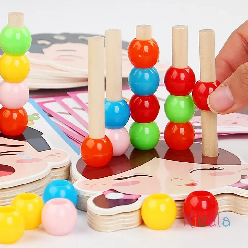 Jeu de perles à enfiler, jouets sensoriels Montessori, émotion assortie, tri des couleurs, motricité Fine, éducation précoce, créative
