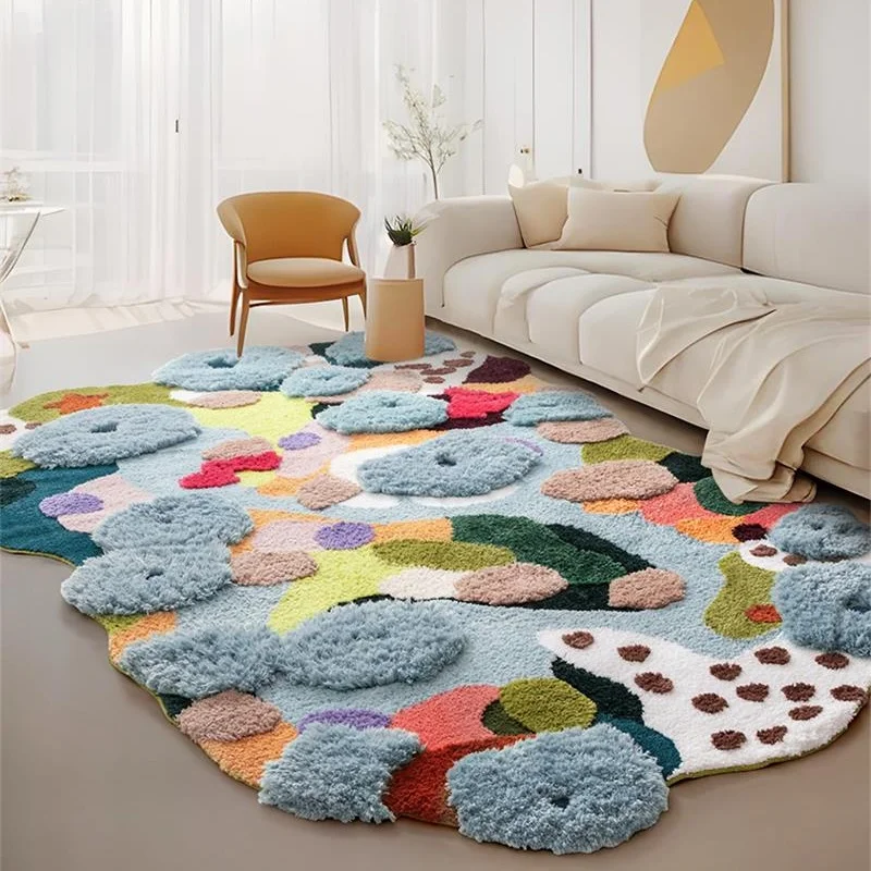 

Colorful Irregular Tufted Moss Carpet For Living Room Fluffy Aesthetics Rugs For Bedroom Home Decor Sofa Coffee Table Floor Mats