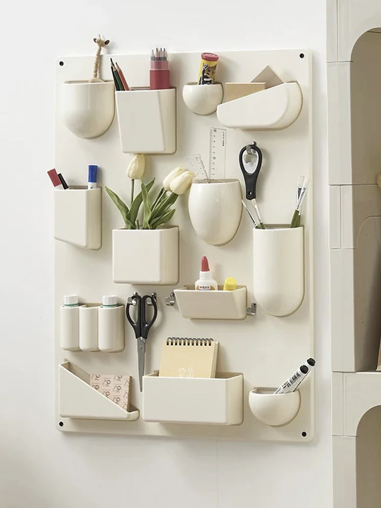 Wall hole board storage rack, desktop storage pen inserted into the Nordic door entrance creative wall