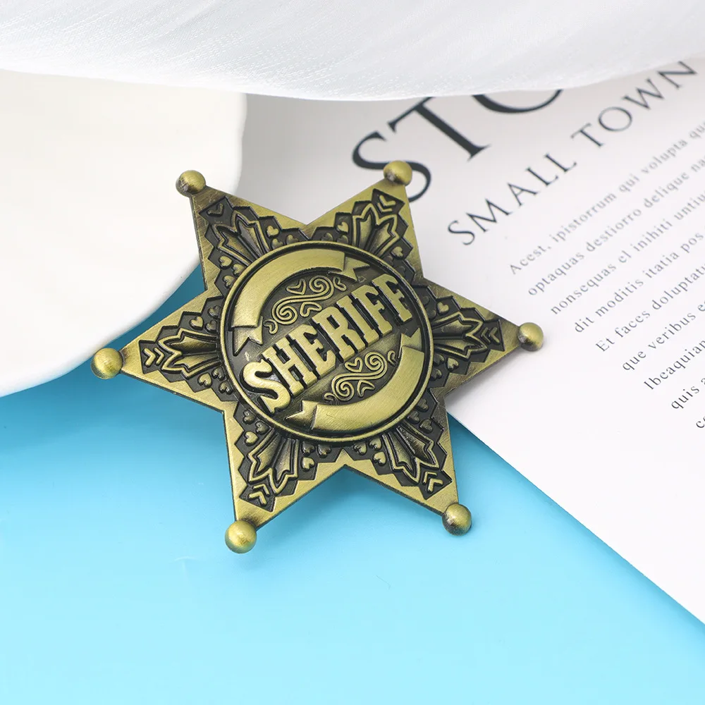 الغربية الكبار شريف شارات زي ستار على شكل دبوس معدني دبابيس كرنفال هدايا الحفلات لجميع القديسين كاوبوي الشرف لعبة المدرسة