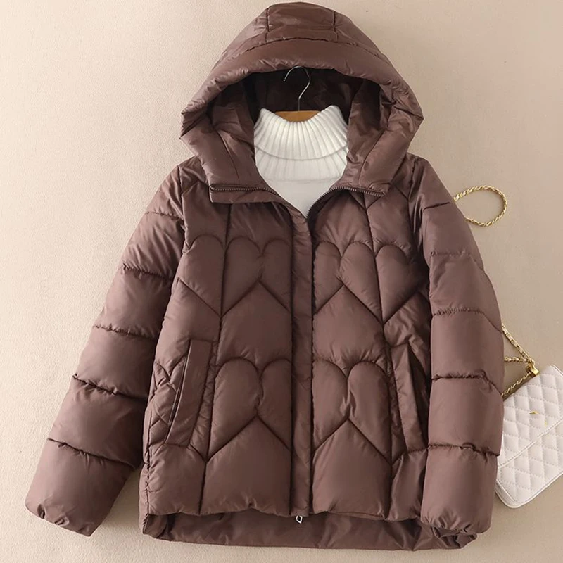 Rimcoy 2024 Casual Hooded Parkas Women Winter Warm Zipper Up Puffer Jacket Woman Solid Color Korean Cotton Padded Jackets Female