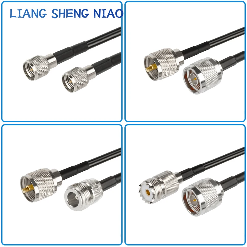 Cable RG58 Mini UHF SO239 PL259, conector hembra a SMA macho, Coaxial RF, recto, uhf a N a uhf, 0,3 m-50m