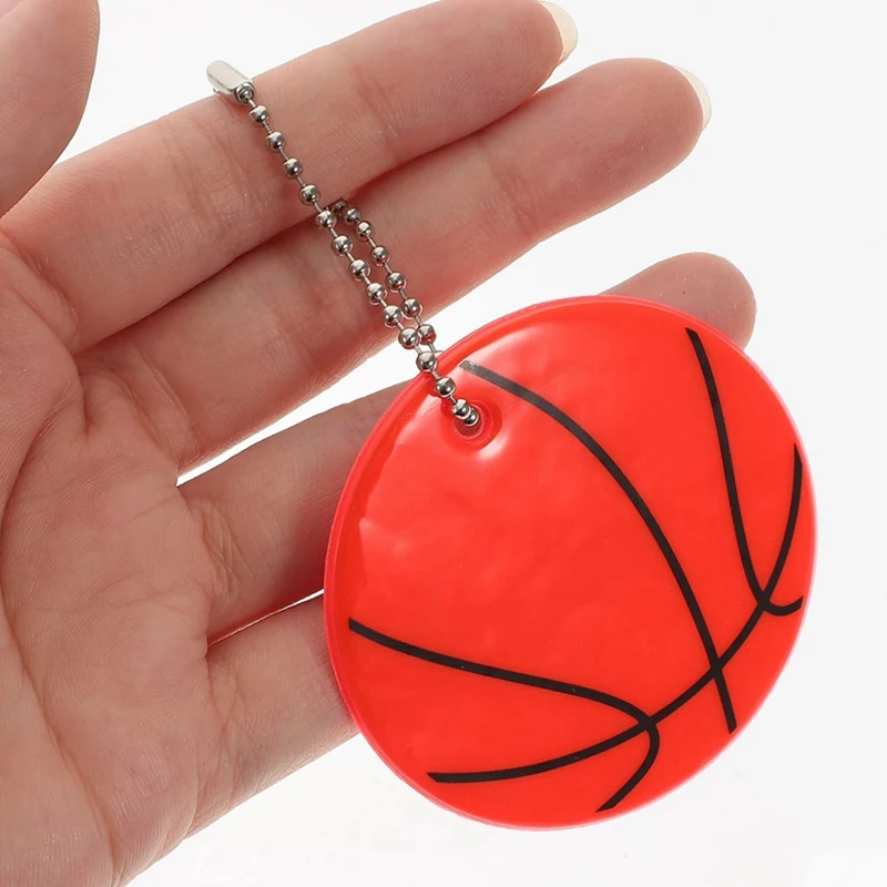 Basketball Reflective Pendant Premium Backpack Reflectors Adorable Plastic Tags Sports Metal Backpack Bag Trinkets Durable