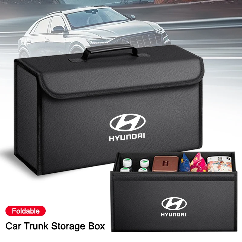

Car Trunk Storage Box Organizer Foldable Storage Tidying Container Bag For Hyundai I20 I30 I40 IX20 IX35 Tucson Solaris Accent