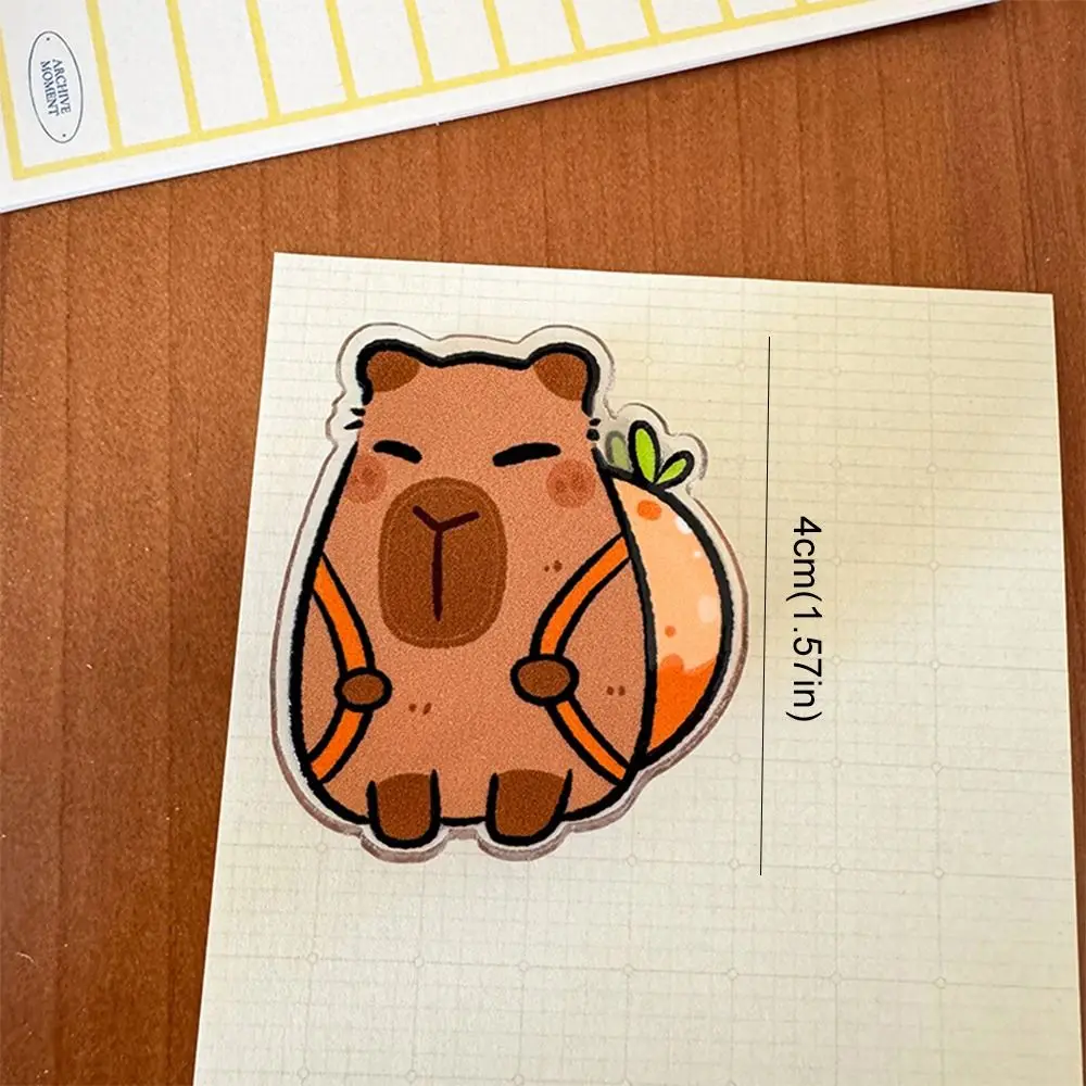Creative Cute Paper Clip Kawaii Lovely Capybara Acrylic Clip Double Sided Decorative Binding Sealing Clamp Student