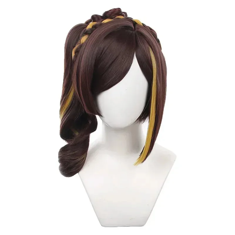Chiori Cosplay Wig 43cm Long Ponytail Brown Yellow Mixed Color Wigs Heat Resistant Synthetic Hairx,5;d'2.y;8' view 5
