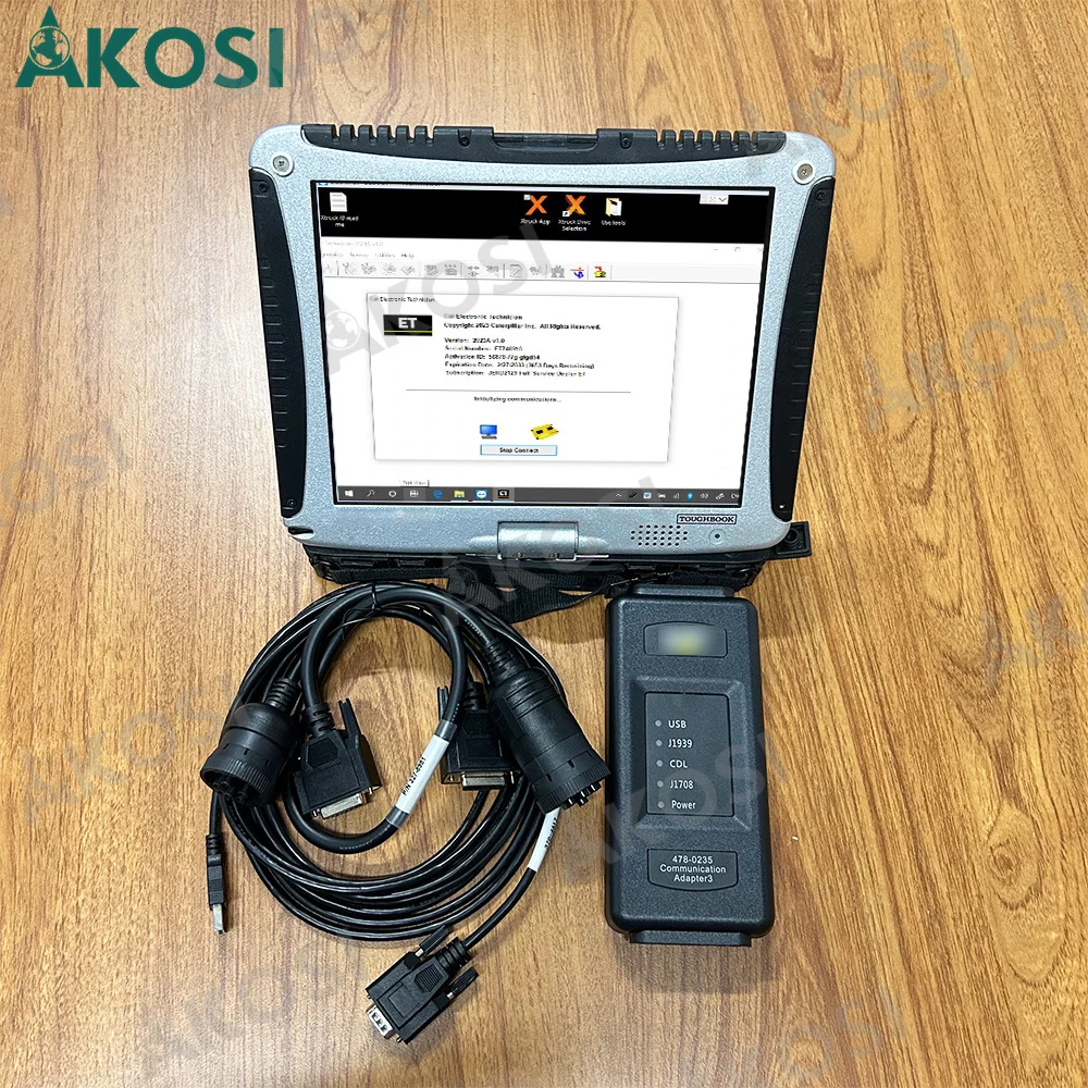 CF19 laptop+ET4 Communication Adapter III comm 3 with ET diagnostic interface+sis software+Flash software for CAT diagnostic kit