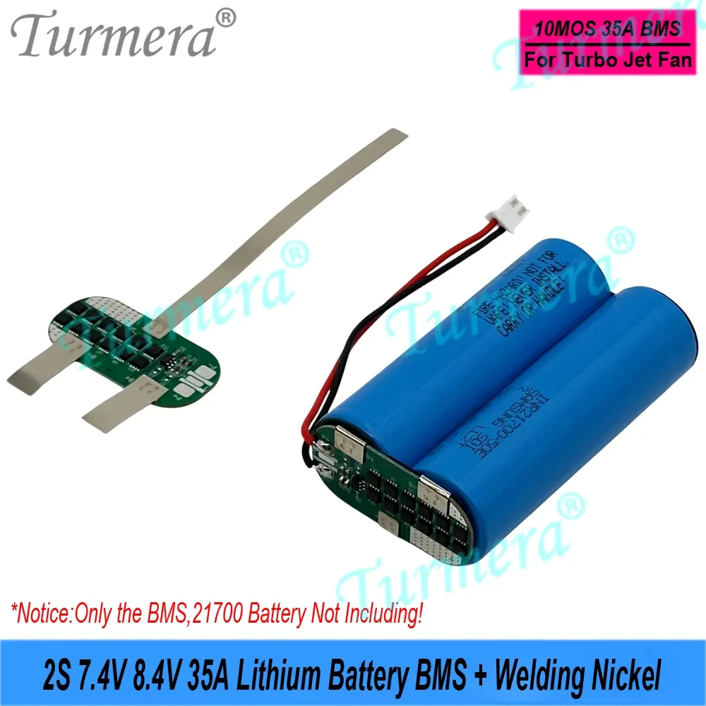 Turmera 3S 12V 12.6V 5A 18650 2S 7.4V 35A 21700 Lithium Battery BMS with Welding Nickel for DIY 8.4V 12V Li-ion Battery Pack Use