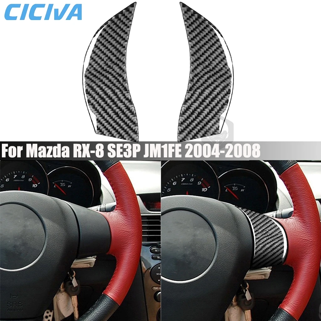 

Carbon Fiber Car Accessories Driver Wheel Panel Interior Cover Trim Modified Sticker For Mazda RX-8 SE3P JM1FE 2004-2008