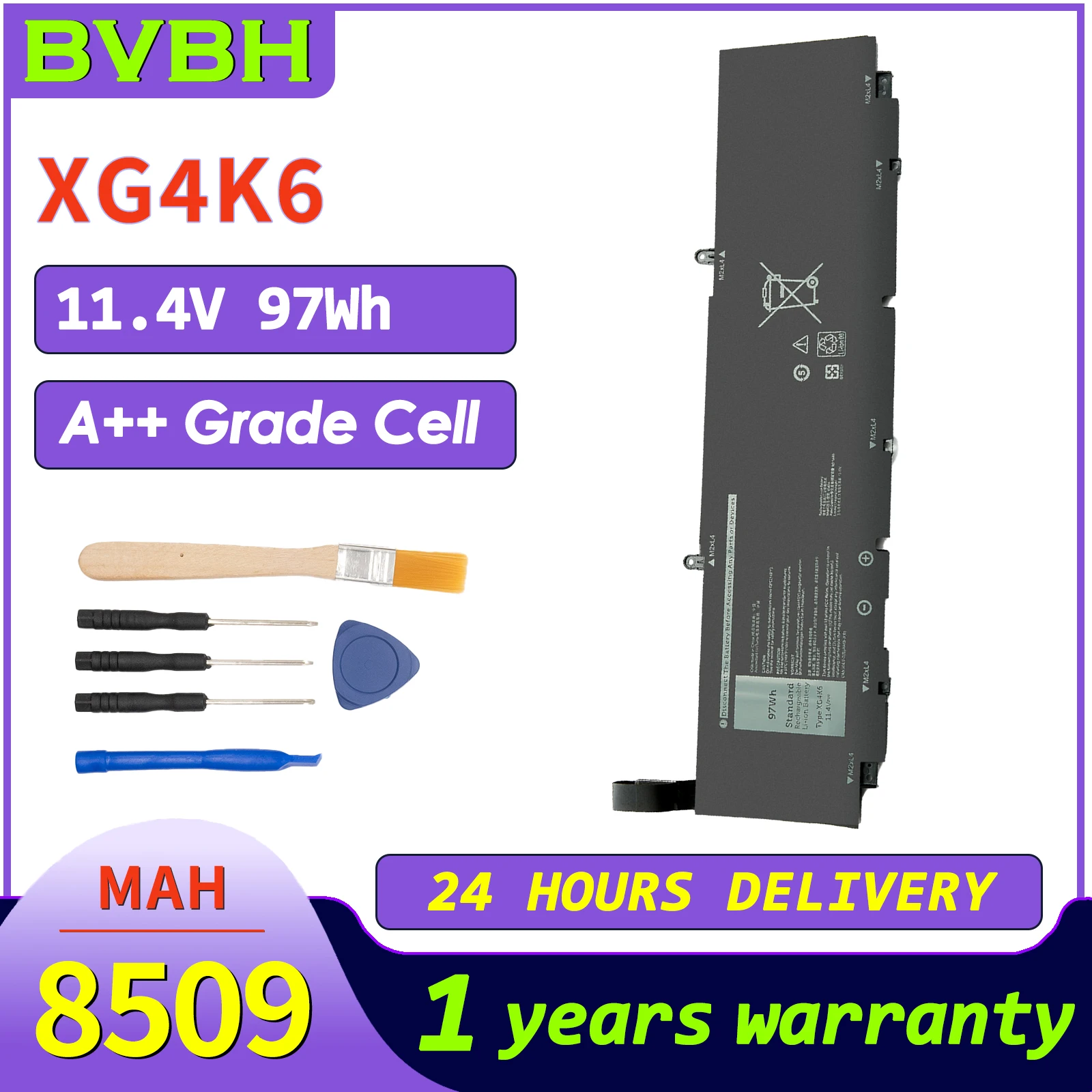 

BVbh XG4K6 97Wh Laptop Battery For Dell XPS 17 9700/9710 Precision 5750/5750 series 01RR3/F8CPG/0F8CPG battery 8509mah