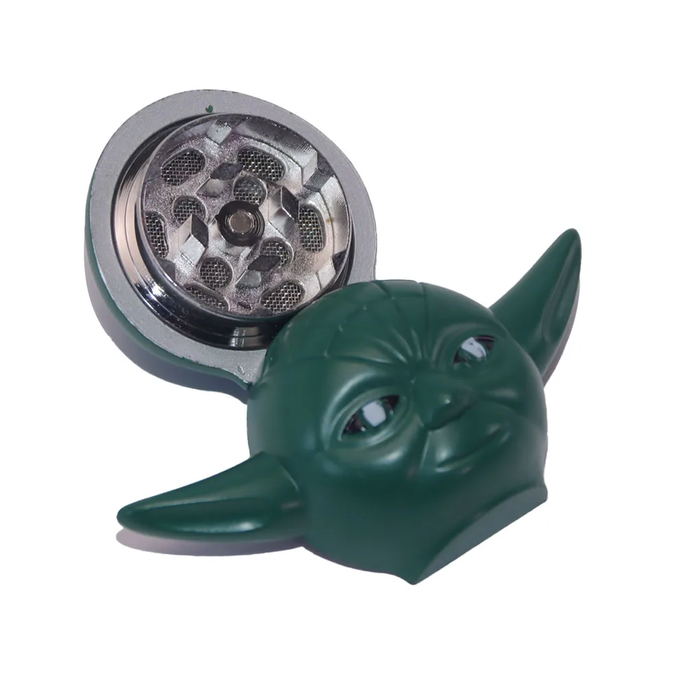 Green Yoda 3 layer zinc alloy forage grinder, portable smoking accessories, Halloween Christmas gift