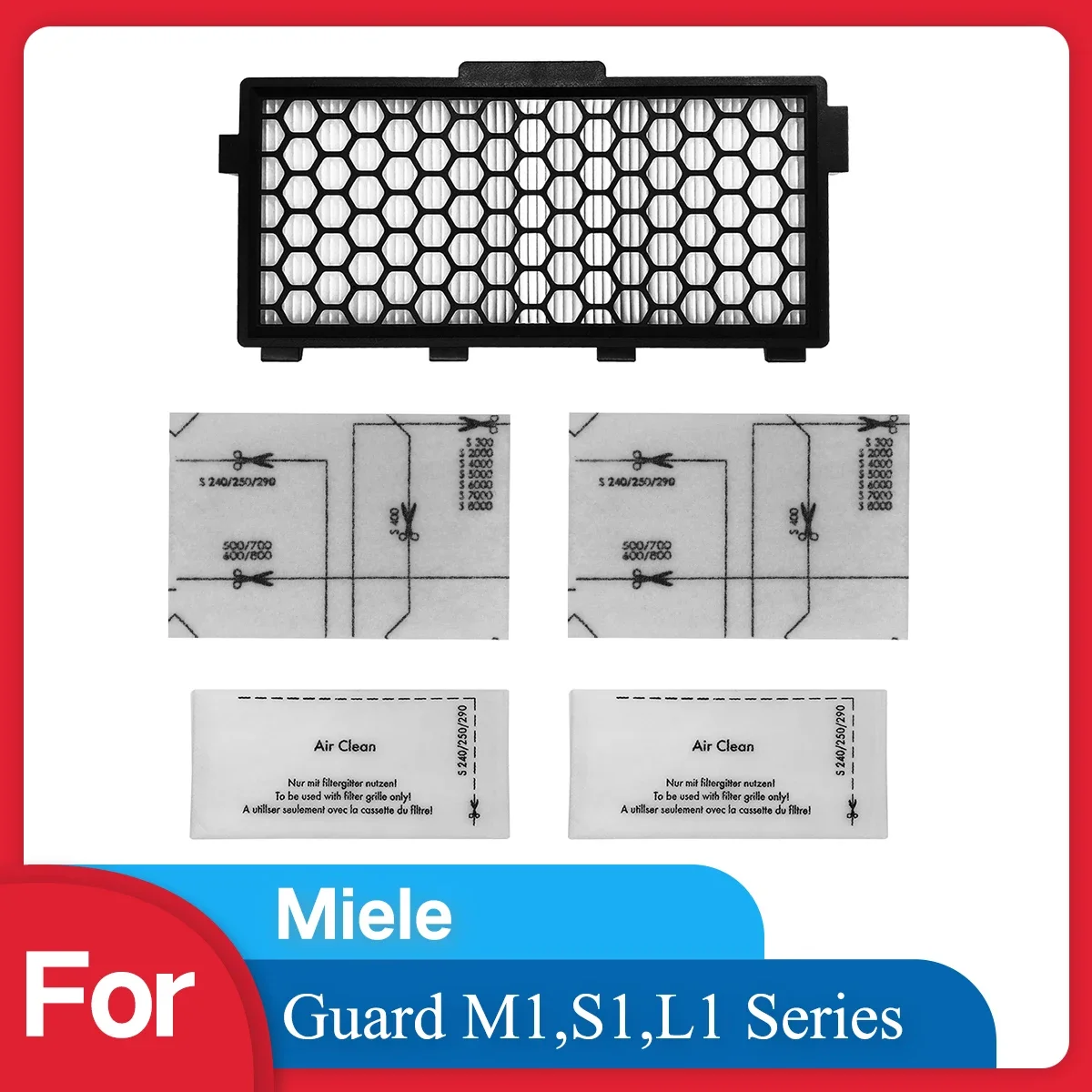 Ersatz-HEPA-Filter und Staubbeutel kompatibel mit Miele Guard M1-, S1- und L1-Serien Staubsaugern