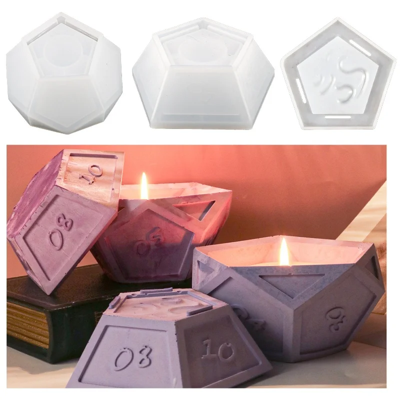 

Dice Aromatherapy Candle Silicone Mold DIY with Lid Storage Box Candlestick Ornaments Resin Epoxy Mold Home Decoration Storage