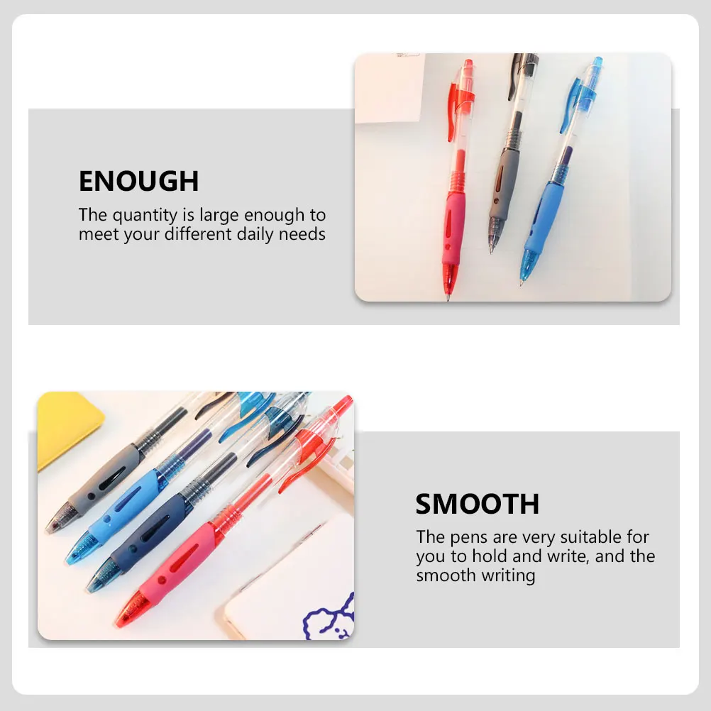 

12pcs Antiskid Smooth Gel Pens Work Pens Writing Supply For Portable Student Pen