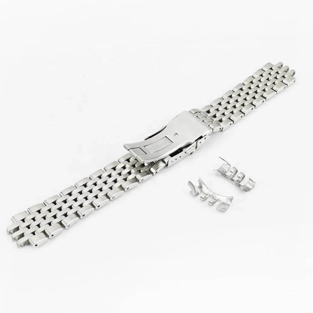 Bracelet de montre en acier inoxydable argenté SION L, extrémité incurvée, perle de riz, adapté pour montre-bracelet Omega SKXHouseWristwatch, 20mm,