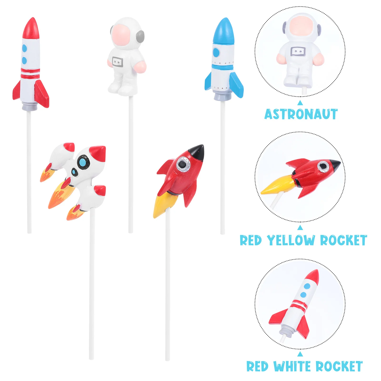 

4Pcs Birthday Cake Picks Spaceman Shape Creative Cake Decoration Toppers for Birthday Party Cupcake Muffin Accessories