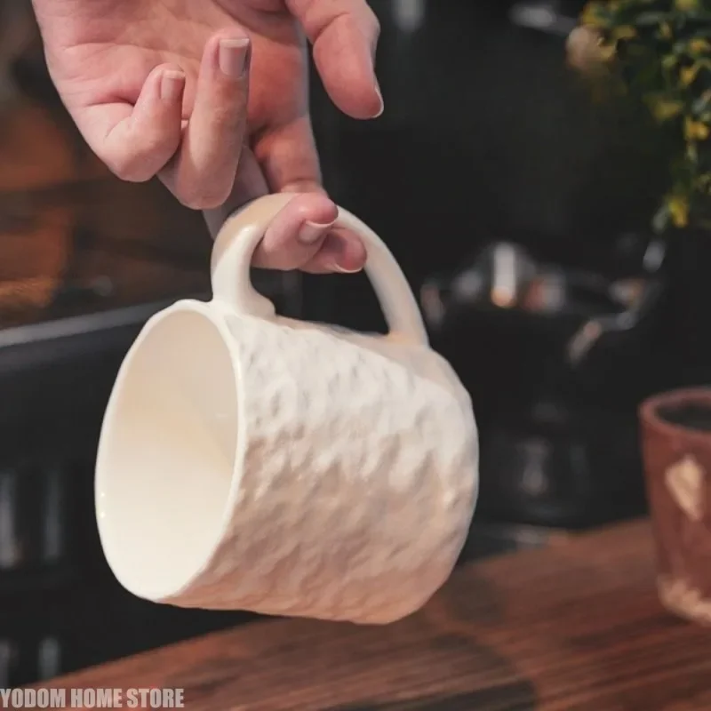 Japanese Vintage Rock-patterned Ceramic Coffee Cup Set High-value Couple Mugs High-end Office Water Cups