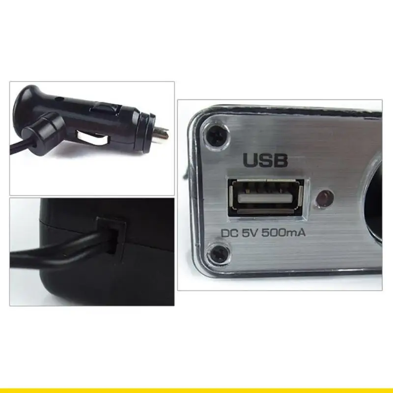 SZCH 3 in 1 Car Power Triple Adapter Socket with USB Port Cigarettes Splitter