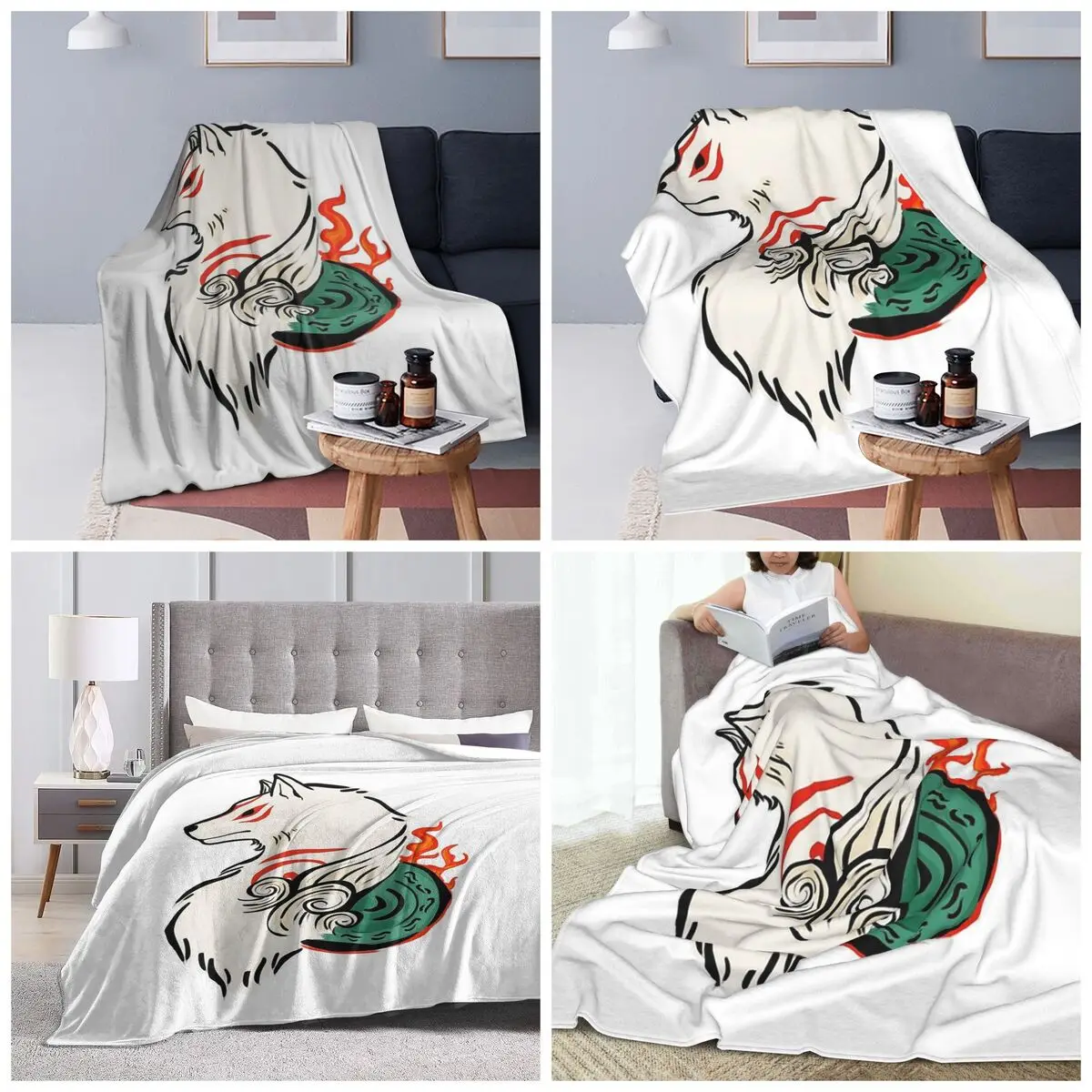 Copy Of Okami Sakura Blankets Soft Warm Flannel Throw Blanket Bedspread for Bed Travel Home Sofa