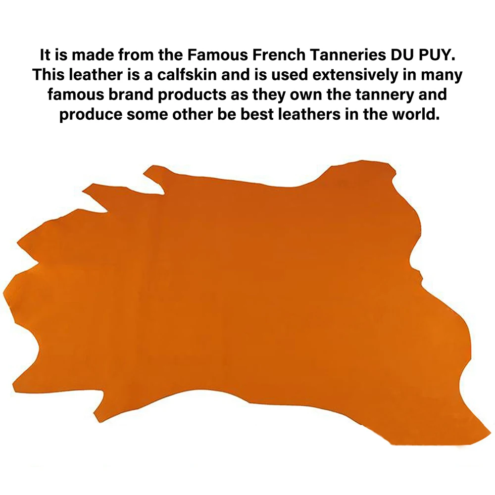 WUTA Calfskin Leather Piece Have Beautiful Embossed Pattern Made From The Famous French Tanneries DU PUY Handmade DIY Cowhide