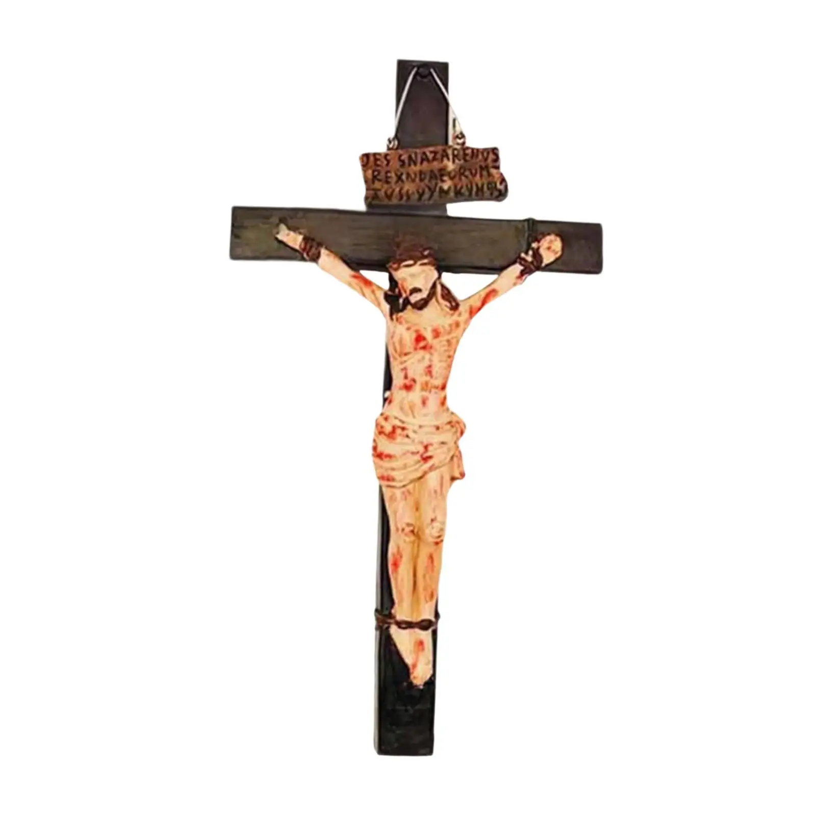 Jesus Crucifix Crosses Figurine Praying Religious Figurine Decorative Catholic Crucifix Wall Cross for Home Yard Outdoor