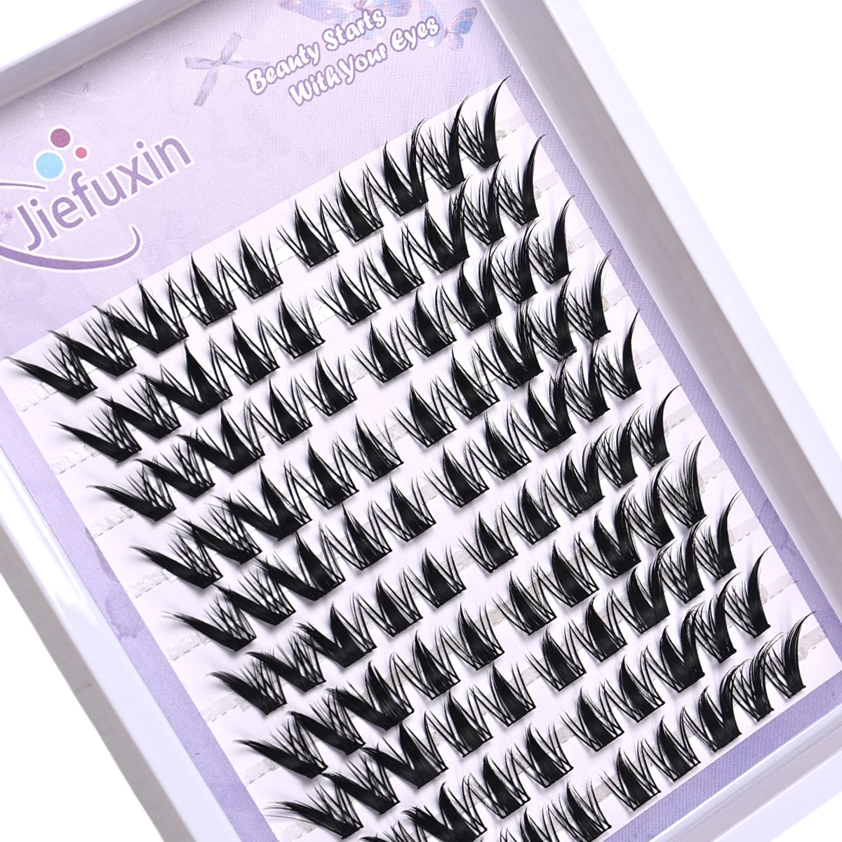 10 Reihen Cat Eye Cluster Wimpern handgemachte weiche DIY einzelne Wimpern Kosmetik Make-up Manga Wimpern – Detail 5