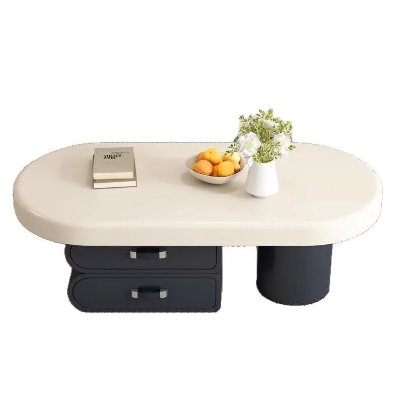 

Легкий роскошный журнальный столик для гостиной, дома, небольшой квартиры, простой овальный Интернет-чайный столик для хранения знаменитостей