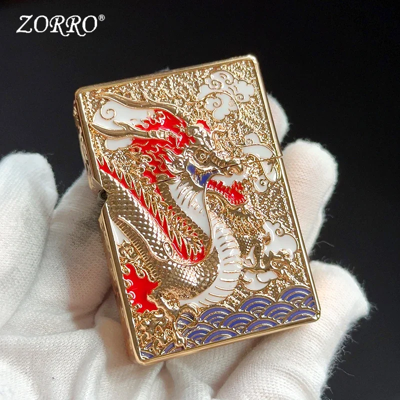 ZORRO 1024  Double-sided Veyron Armor Kerosene Lighter  Old-fashioned Grinding Wheel Windproof Lighter Personalized Men\'s Gift