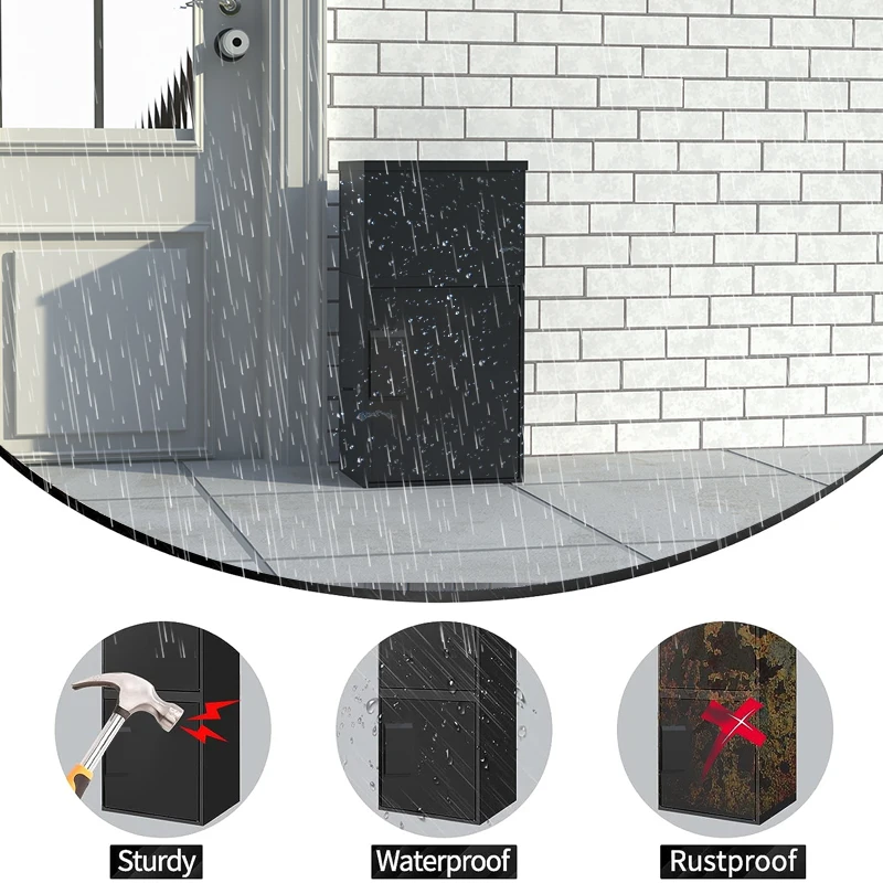 Outdoor Galvanized Steel Wall Mounted Drop Box Parcel Delivery Box Drop Box For Package Anti-Theft Waterproof Mailbox