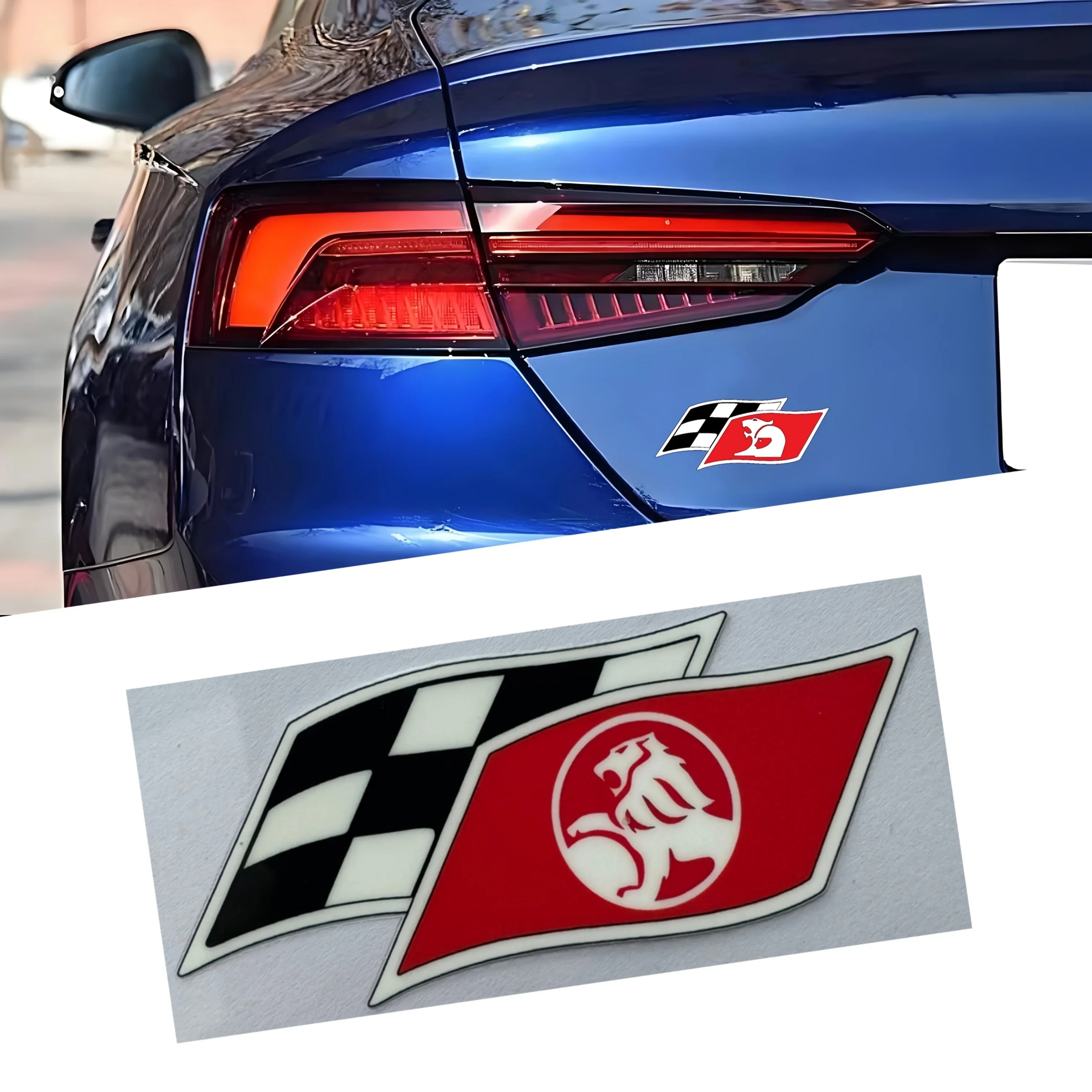 

2-Pack HSV Racing Flag Car Badge Logo Sticker for Horton Vehicle Accessories