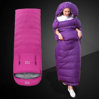 Adult Leaking Arm Duck Down Sleeping Bag Winter Thickening Warm Quilt For Camping Bedroom