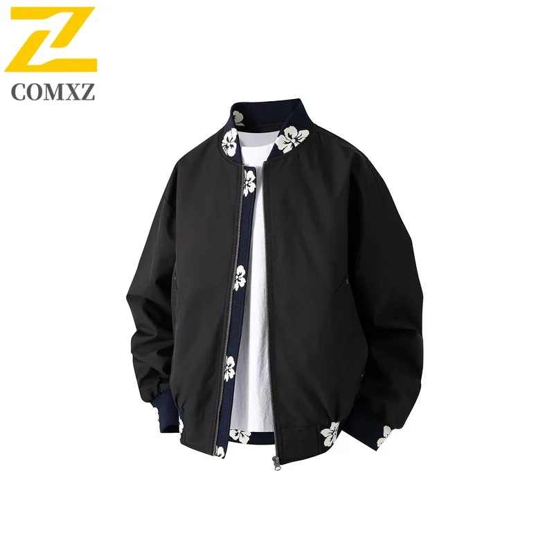 

COMXZ Men Jacket 2025 Classic Baseball Collar Outdoor Riding Lightweight Coat Street Fashion Windproof Autumn Motorcycle Jackets