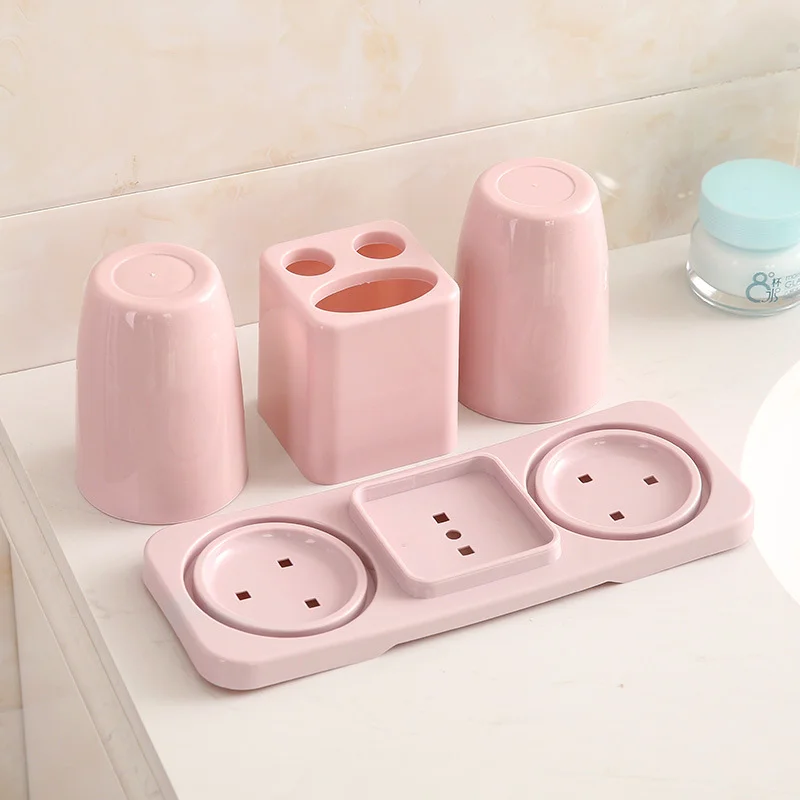 Creative Nordic Toothpaste Toothbrush Holder Couple Brushing Cup Bathroom Toiletry Set Storage Box Toothbrush Holder