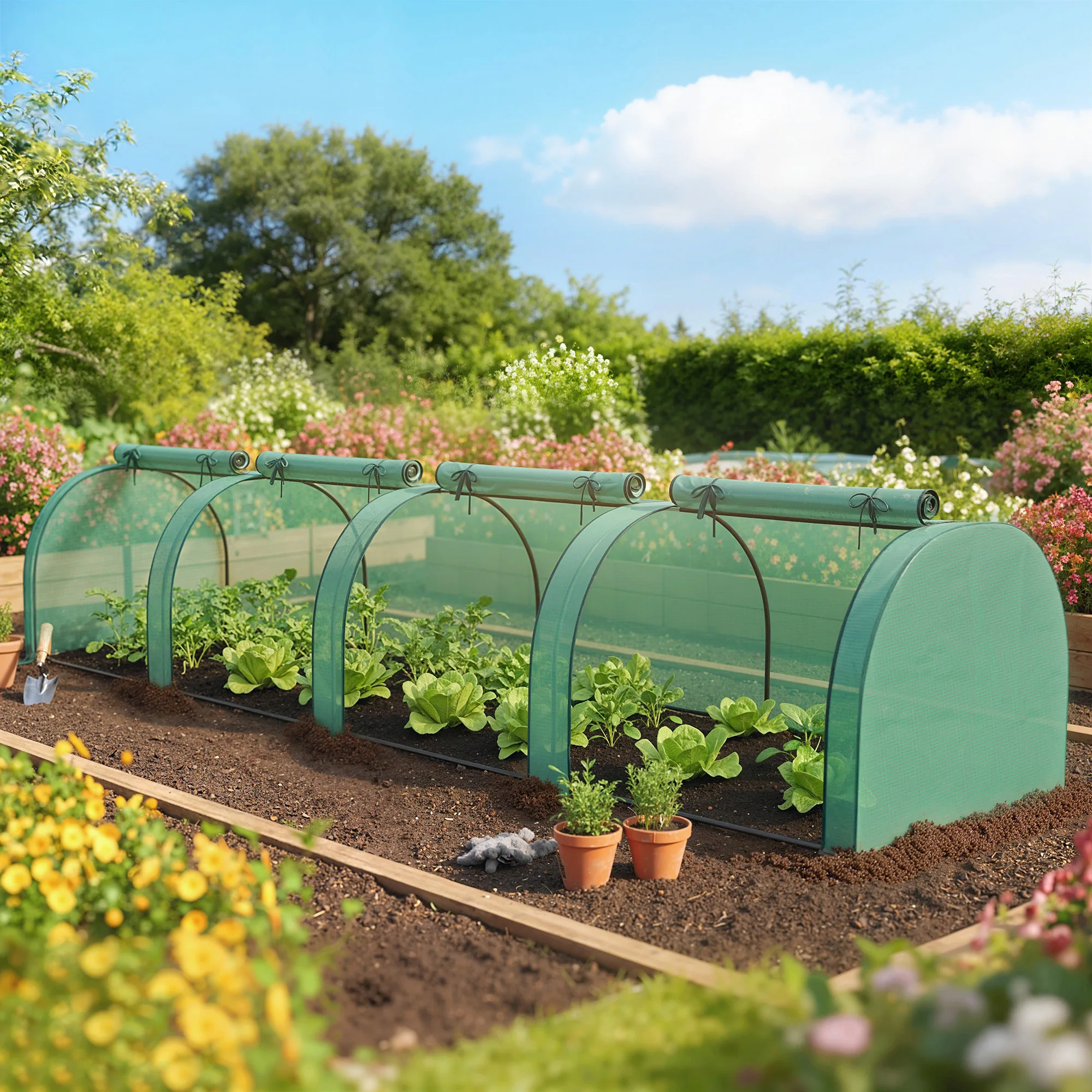 Greenhouse Mini Indoor - Mini-Gewächshaus, tragbares Gewächshaus mit 4 aufrollbaren