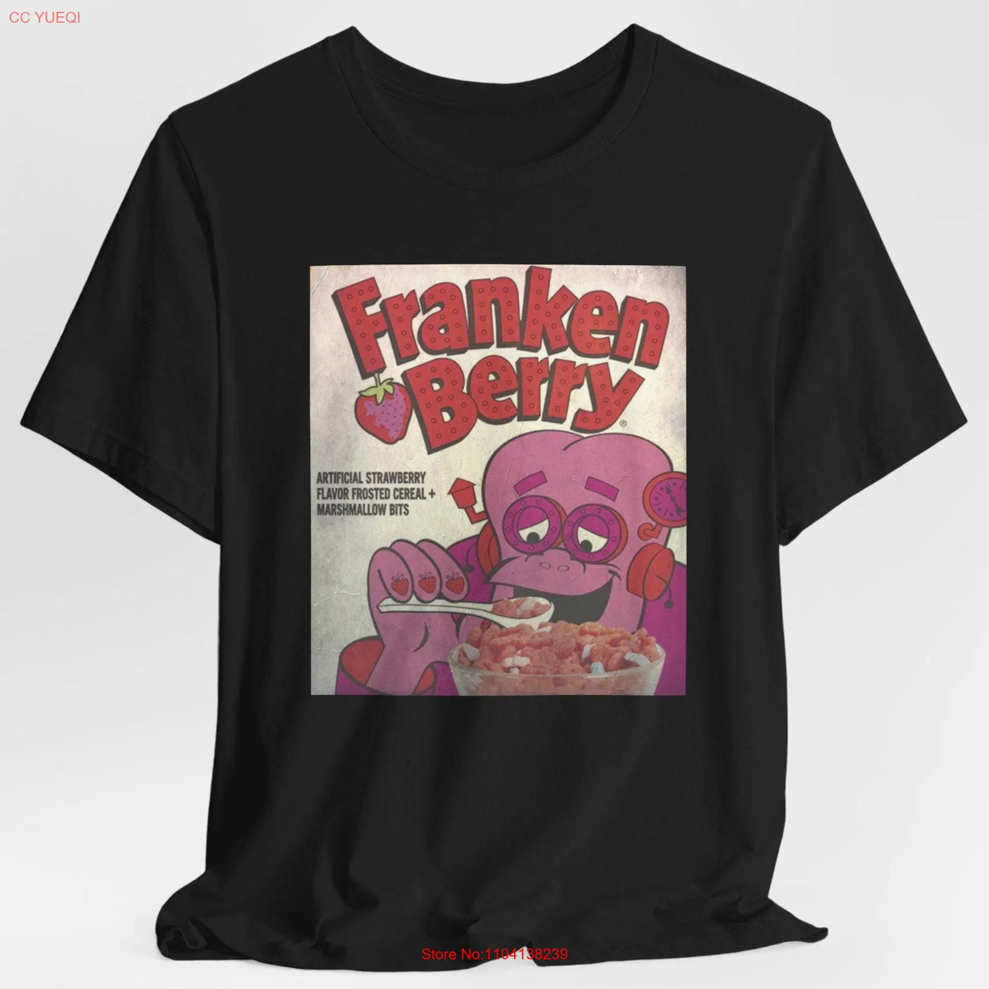 FRANKENBERRY T Shirt Vintage Aesthetic Retro Cereal Distressed Halloween long or short sleeves