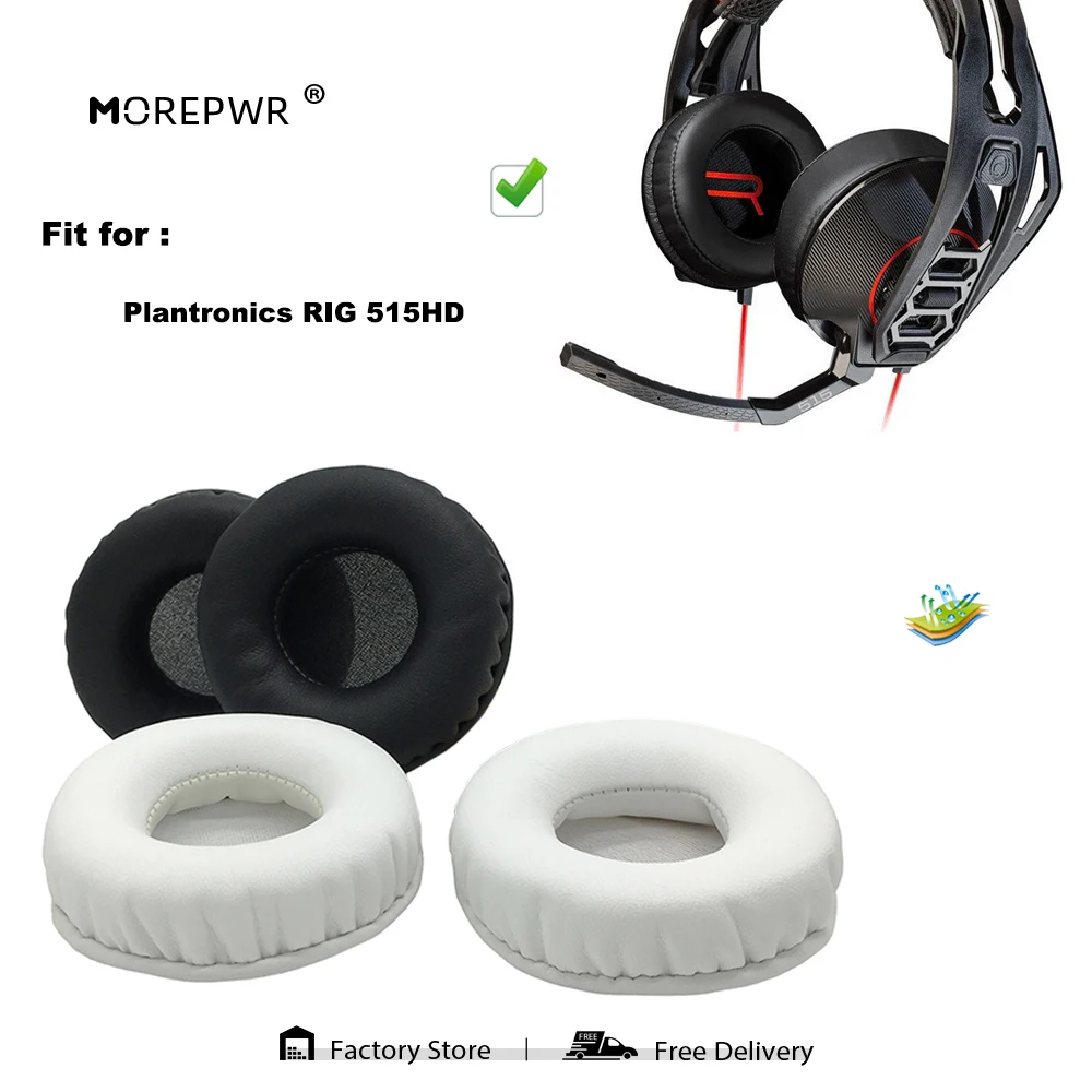 

Morepwr New Upgrade Replacement Ear Pads for Plantronics RIG-515HD Headset Parts Leather Cushion Velvet Earmuff Sleeve Cover