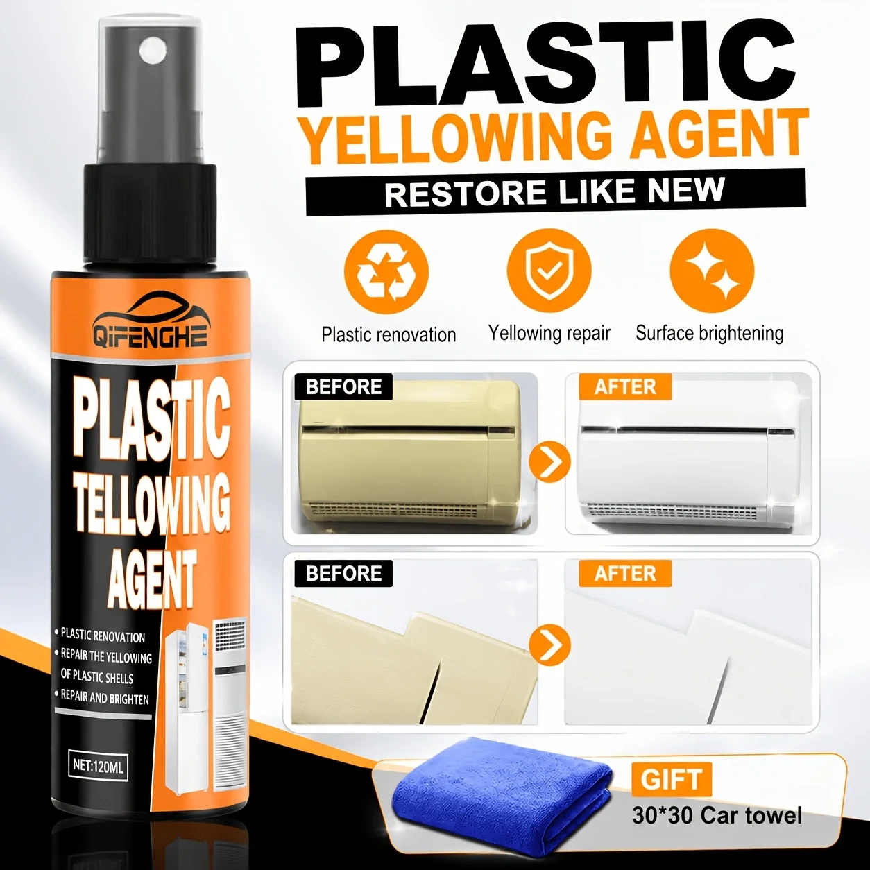 Plastic Yellowing Agent, Air Conditioner Panel Yellowing, Whitening Artifact, Lampshade Shell Cleaning, Redox Yellowing Remover, Refurbishment Agent