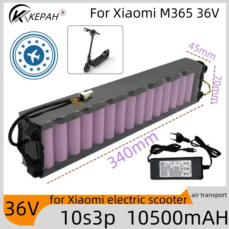 

42V Suitable for Xiaomi M365 M356 Pro dedicated battery pack, 36V lithium-ion battery, 10500mAh, with a range of 30 kilometers