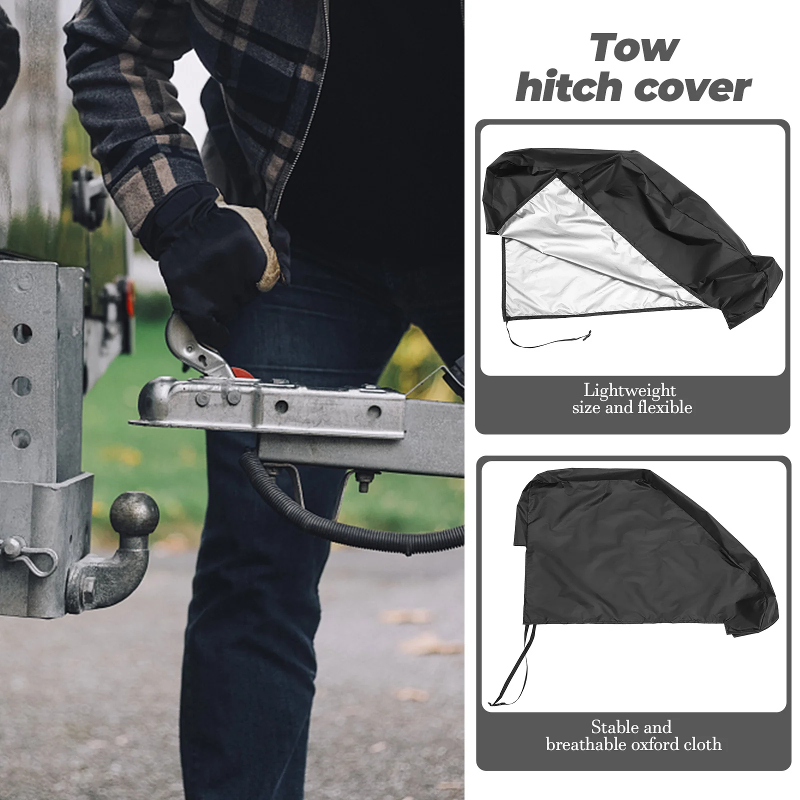 

Hook Cover Hitch Covers for Trailers Wallet Tow Protector Winter Oxford Cloth