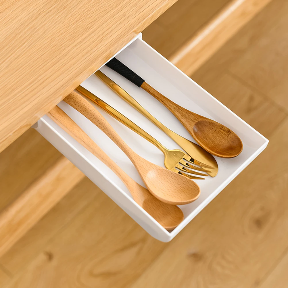 

Desk ganizer Storage Box High Capacity Drawer Style Adhesive Pen Case ABS Material Under Table Stationery Box