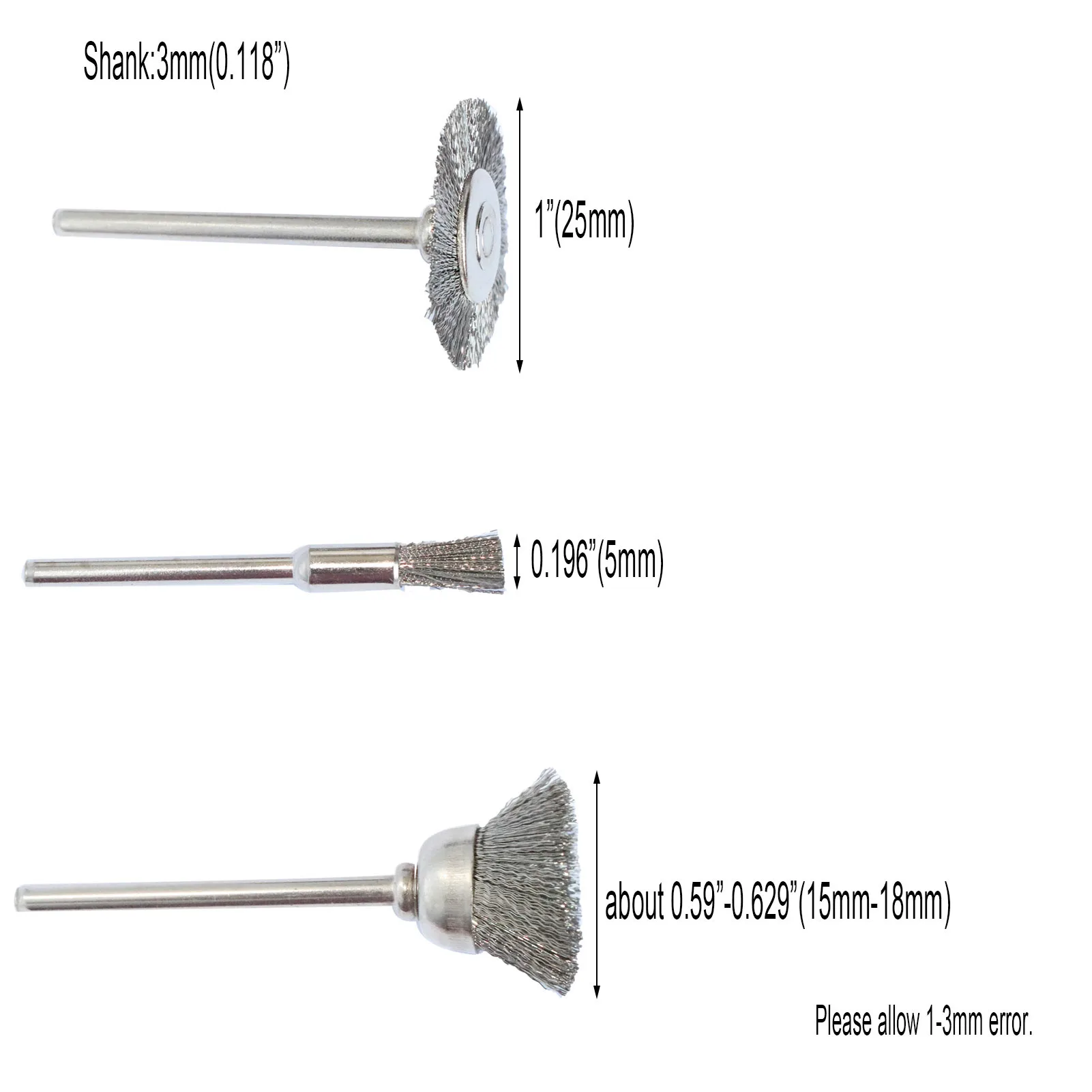 Imagem -02 - Escovas de Fio de Die Grinder Ferramenta Rotativa Ferramenta Elétrica para Gravador 10 Pcs 15 Pcs 30 Pcs Aço Inoxidável
