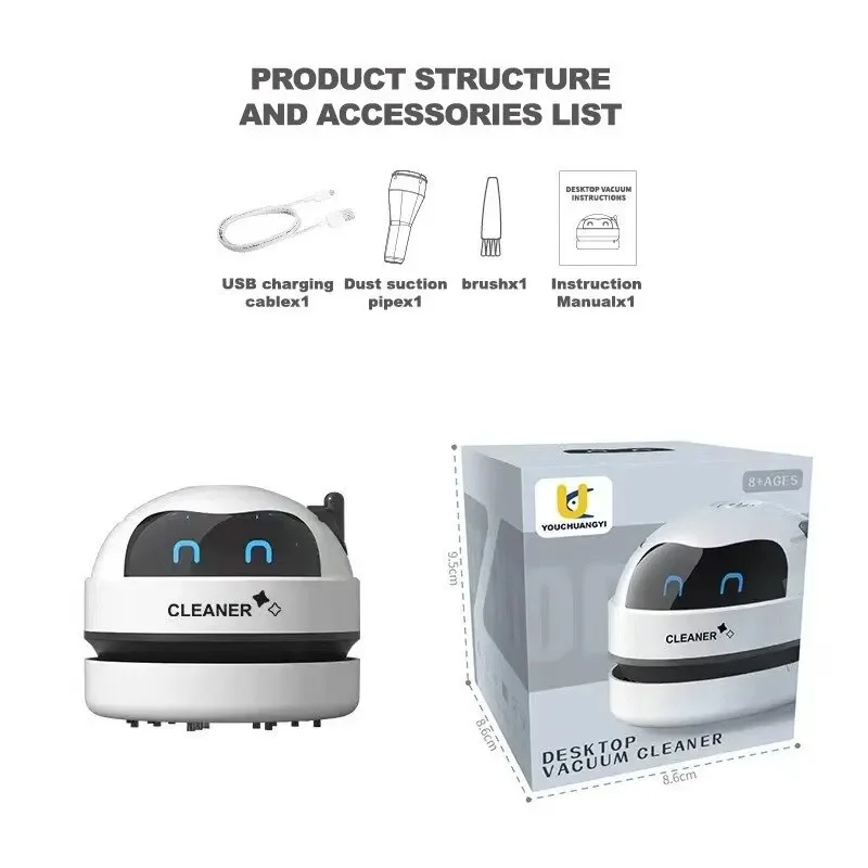 Mini Rechargeable Automatic Portable Vacuum Cleaner for Desktop Keyboard Car Pet Hair Rubber Shavings Dust Extractor Use