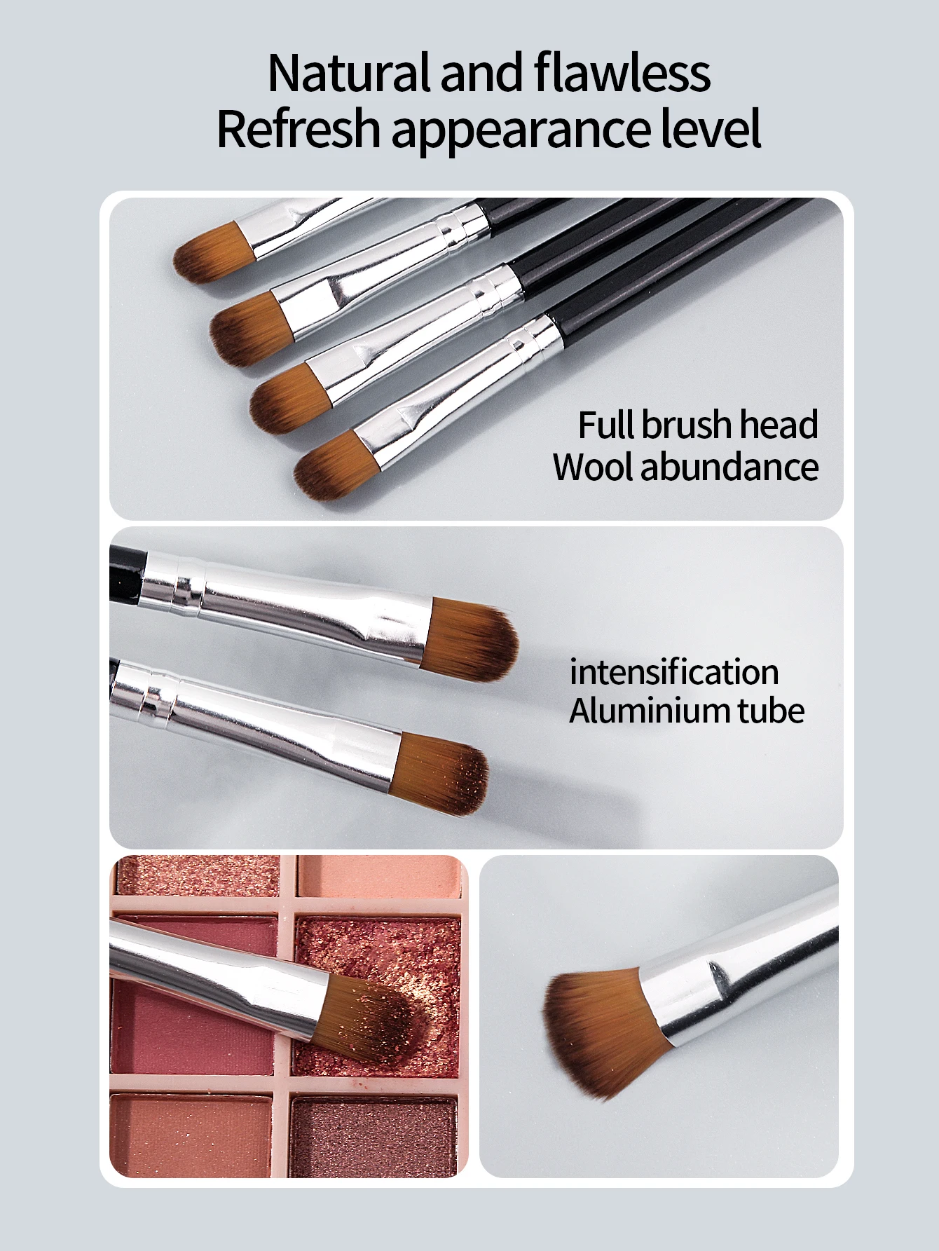 Pennello per ombretto morbido per principianti da 12 pezzi, pennello per sfumare gli occhi, pennello per sopracciglia, pennello per trucco occhi multifunzionale, strumenti di bellezza