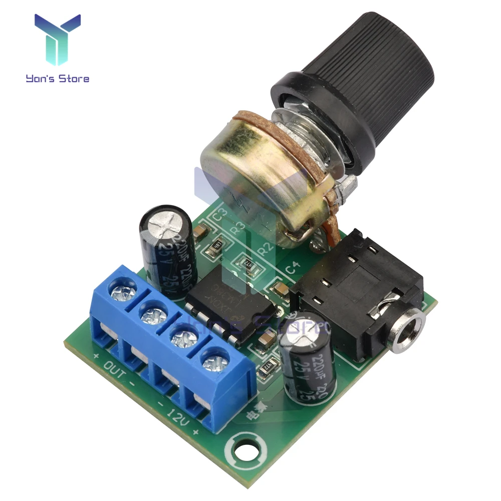 LM386 Mono Mini Power Amplifier Board YX1667 DC 3-12V Adjustable Volume Audio Amplifier Module