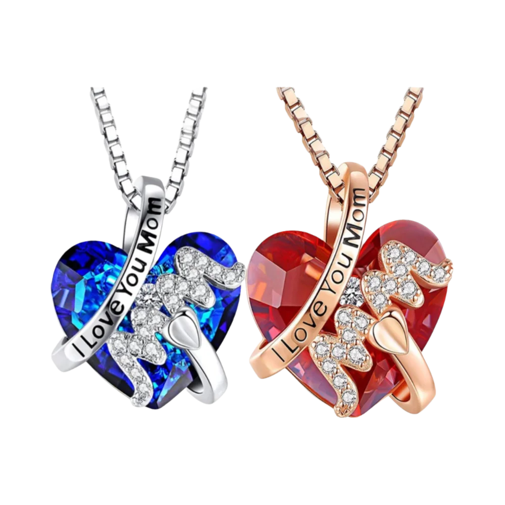 Neck Accessories Luxury Fashion Mother's Day Gift Heart Mom Pendant Necklace Red/Blue Mother's Day Necklace Women Mother