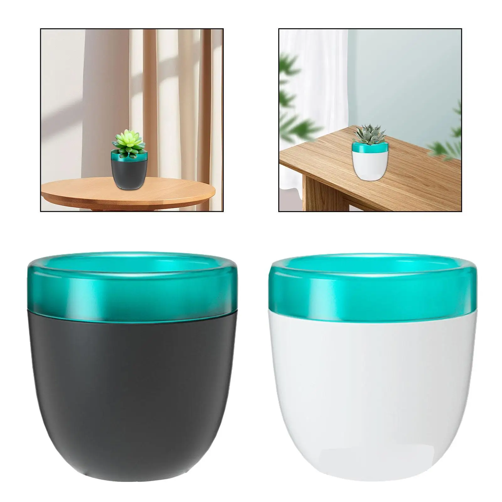 Self Watering Pot 5 inch Gift Plant Pot for Desktop Office Table Centerpiece