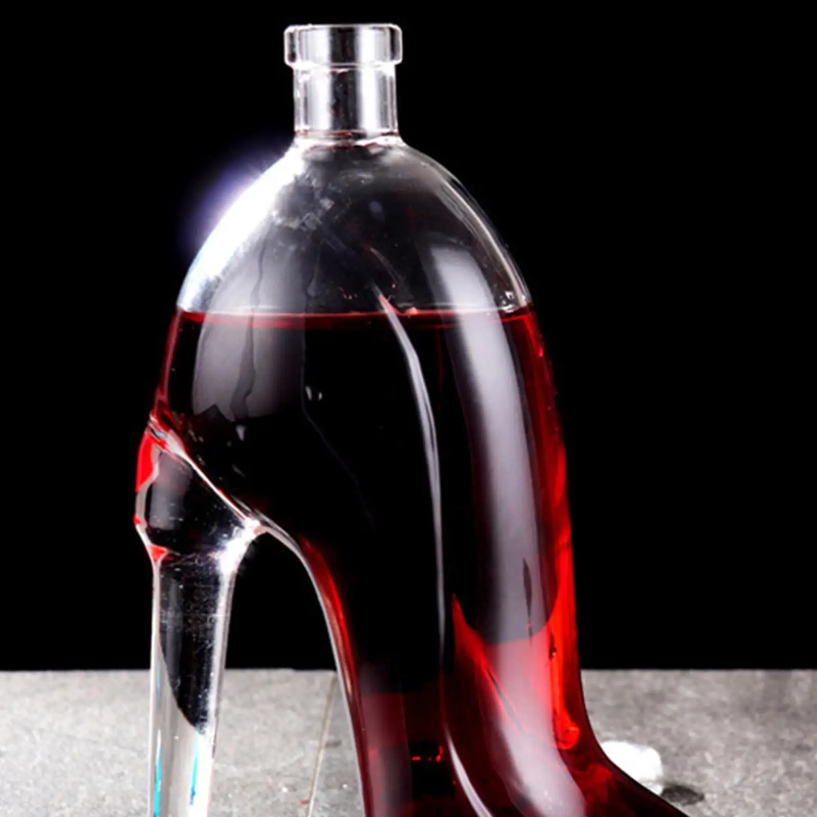 Novelty High-heeled Shoes Shape Whisky Decanter Luxurious Crystal Free Glass Merlot Bottle Dispenser