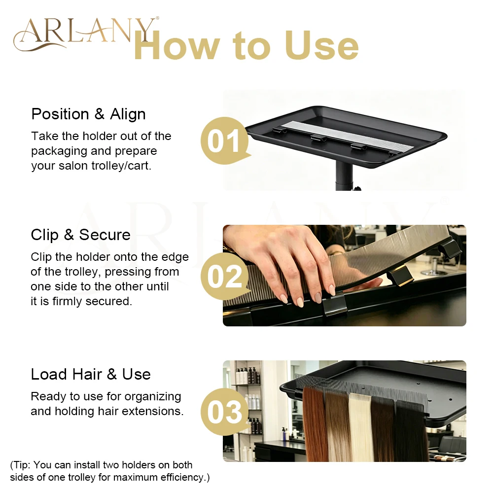 ARLANY Hair Extensions Holder for Organizing Salon Trolley Clip for Organizing Styling Clip on Trolley for Extension Install
