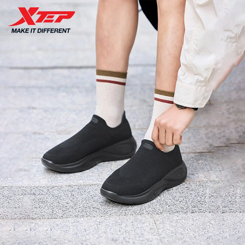 Xtep Male's Rebound Soft Mid sole Rebound Anti-Slip Lightweight Height Breathable Comfortable Daily Shoes 874219320013