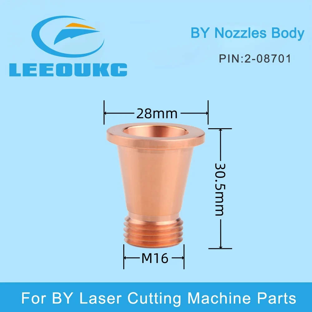 LEEOUKC 10pcs/lot Import Quality BY Nozzles Body 2-08701 For Fiber Co2 Laser Cutting Machine Parts